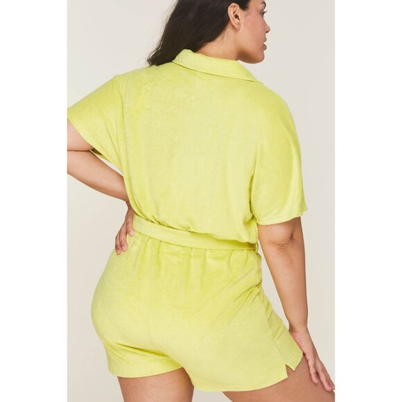 Andie The Button Up Romper Honeysuckle Womens Medium Beach Resort Vacay Wear NWT - Picture 9 of 16